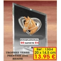 TROPHEE VERRE PRESTIGE : REF. 13G4 - 20 x 14,5 CM